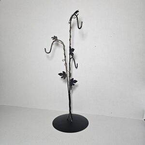Wrought Iron Ivy Rebar Stand 3 Hook Decorative Holder Jewelry, Hats, Plants